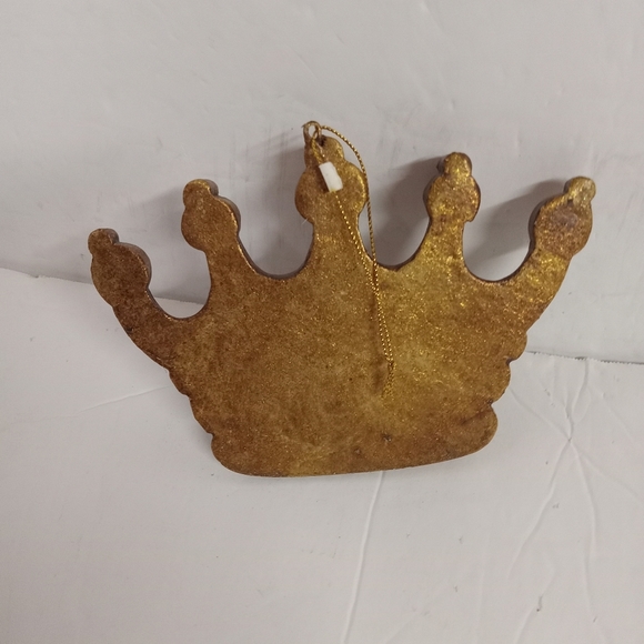 Crown Accent Tree Ornament Resin 5" - Picture 4 of 5